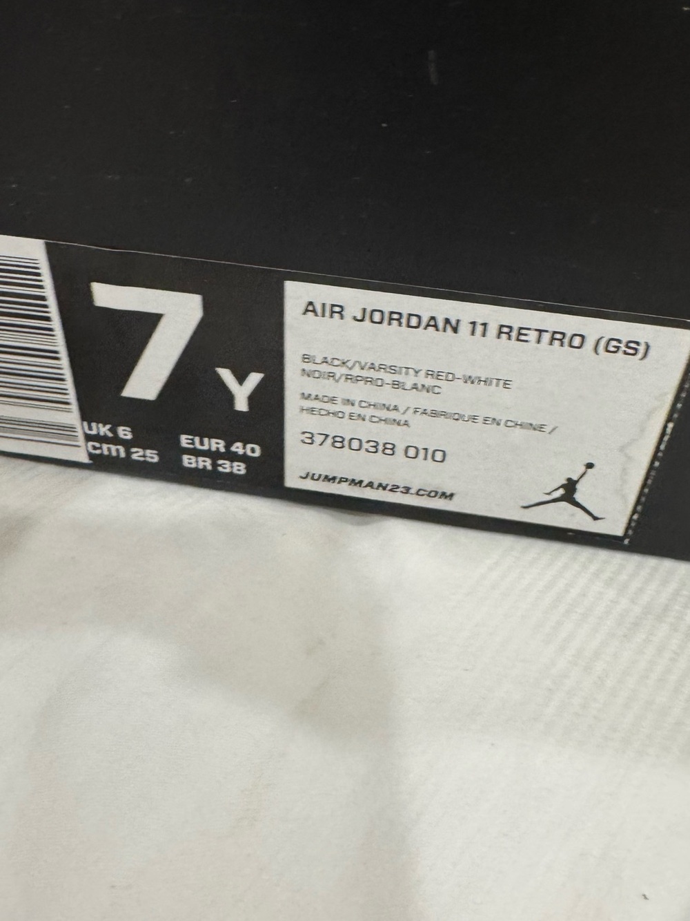 Air Jordan 11 Retro (GS) Black and Red High-Top Sneakers - Picture 4 of 7